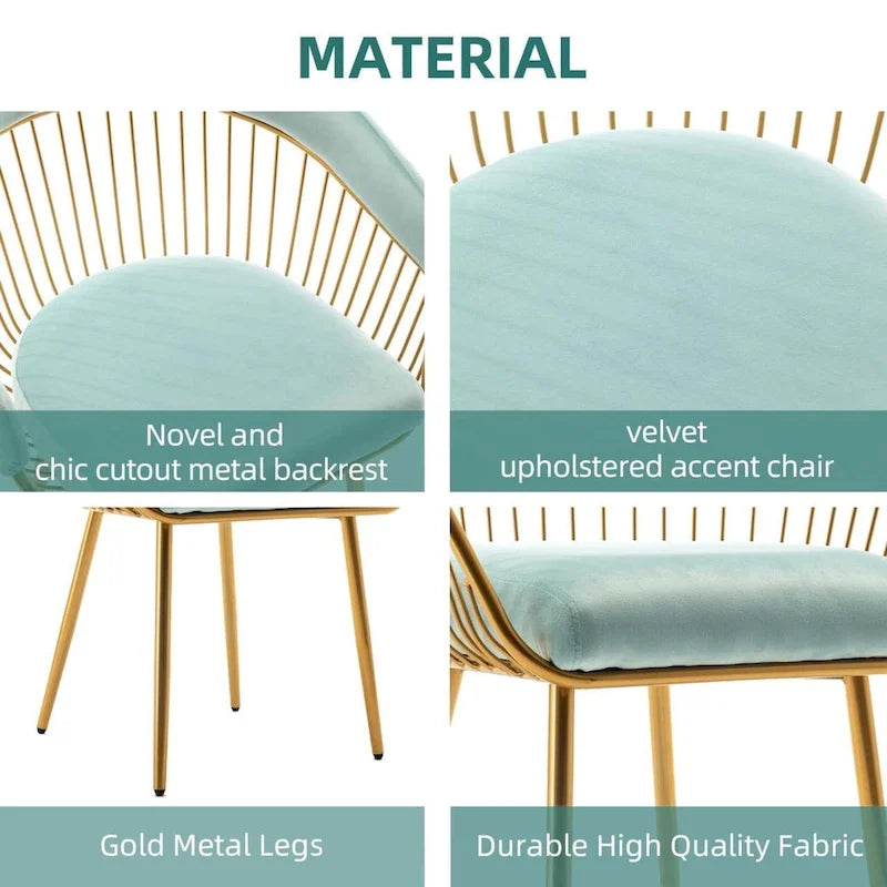 XINMICS Modern Dining Chair, Velvet Back Armchair for Living Room/Study, Set of 2/4/6