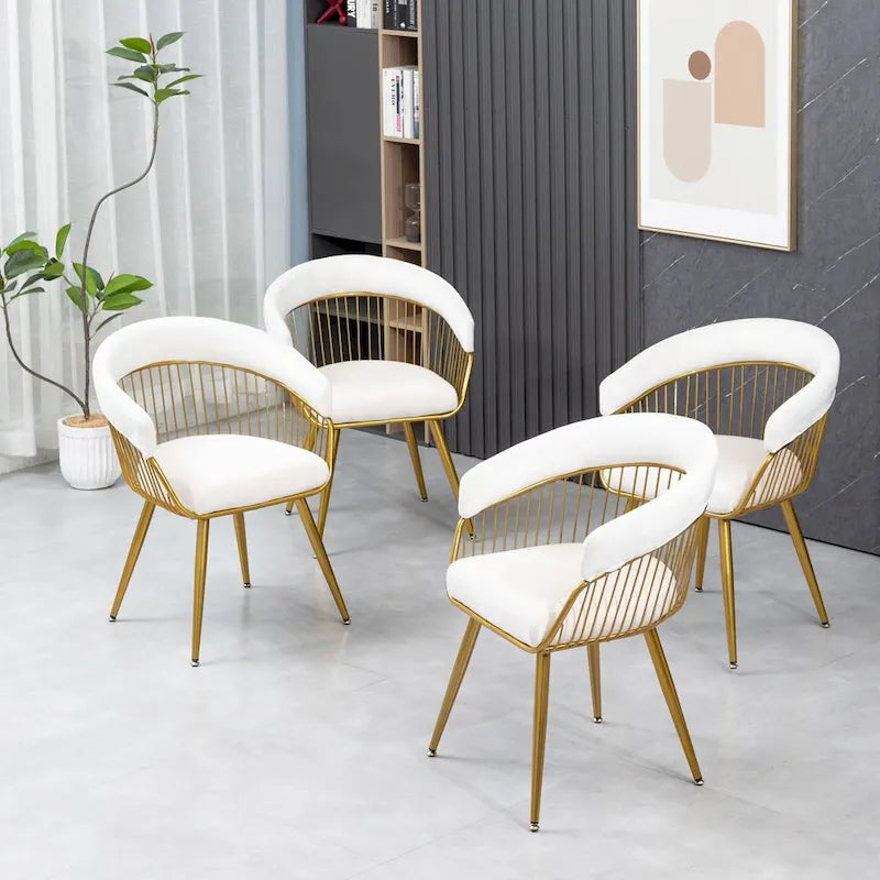 XINMICS Modern Dining Chair, Velvet Back Armchair for Living Room/Study, Set of 2/4/6