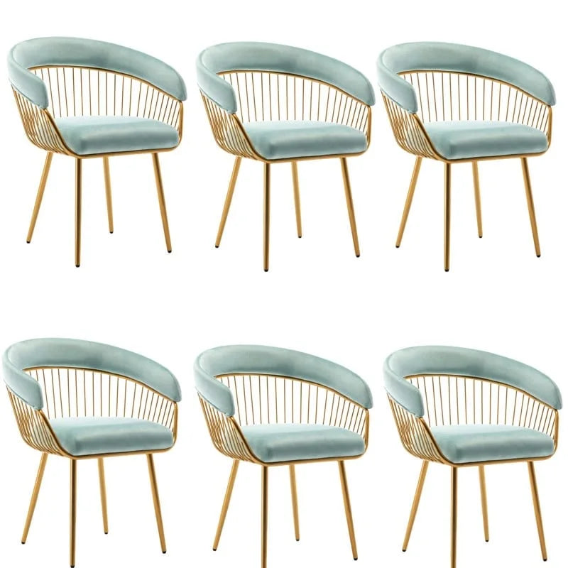 XINMICS Modern Dining Chair, Velvet Back Armchair for Living Room/Study, Set of 2/4/6