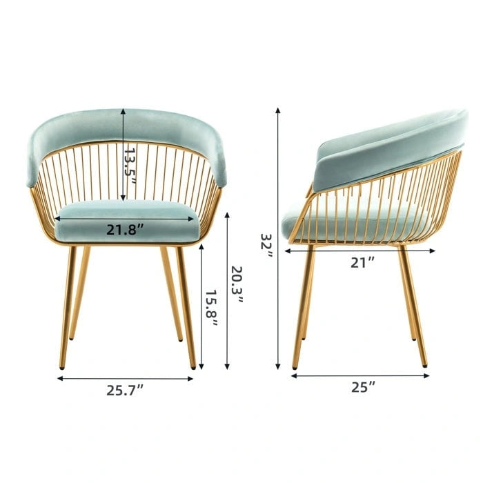 XINMICS Modern Dining Chair, Velvet Back Armchair for Living Room/Study, Set of 2/4/6