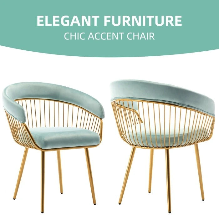 XINMICS Modern Dining Chair, Velvet Back Armchair for Living Room/Study, Set of 2/4/6