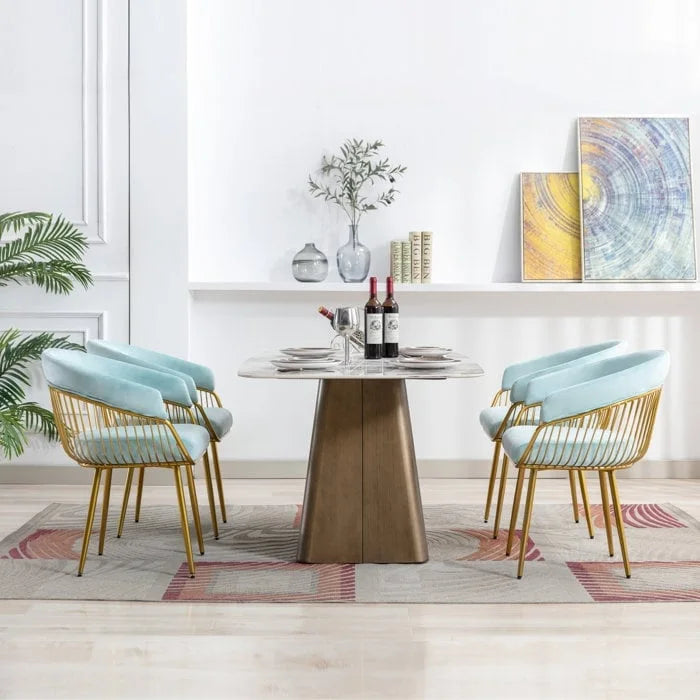 XINMICS Modern Dining Chair, Velvet Back Armchair for Living Room/Study, Set of 2/4/6