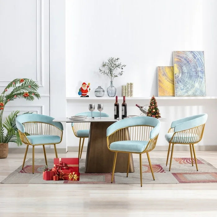 XINMICS Modern Dining Chair, Velvet Back Armchair for Living Room/Study, Set of 2/4/6