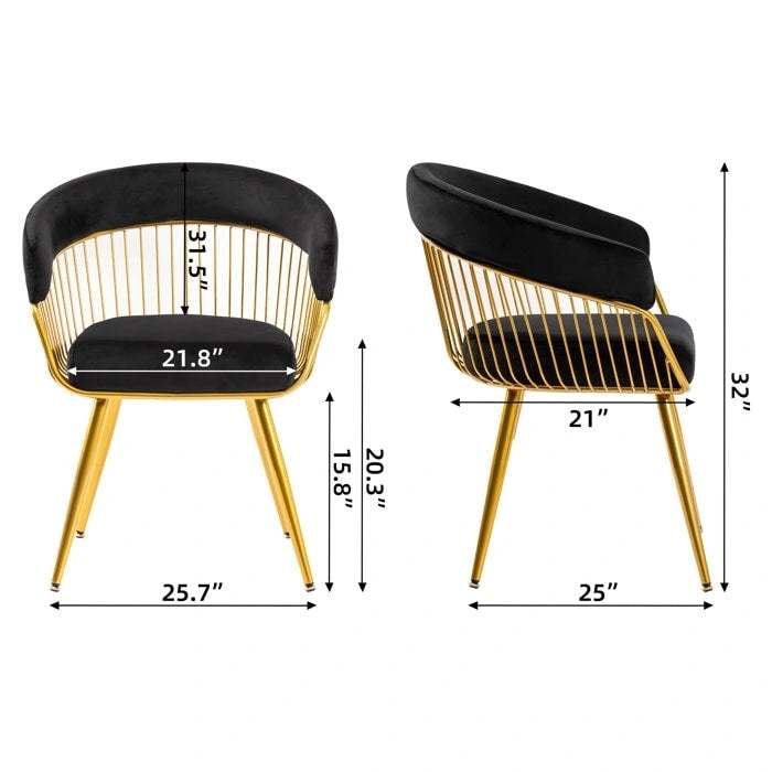 XINMICS Modern Dining Chair, Velvet Back Armchair for Living Room/Study, Set of 2/4/6
