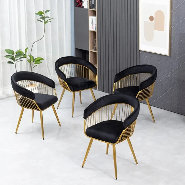 XINMICS Modern Dining Chair, Velvet Back Armchair for Living Room/Study, Set of 2/4/6