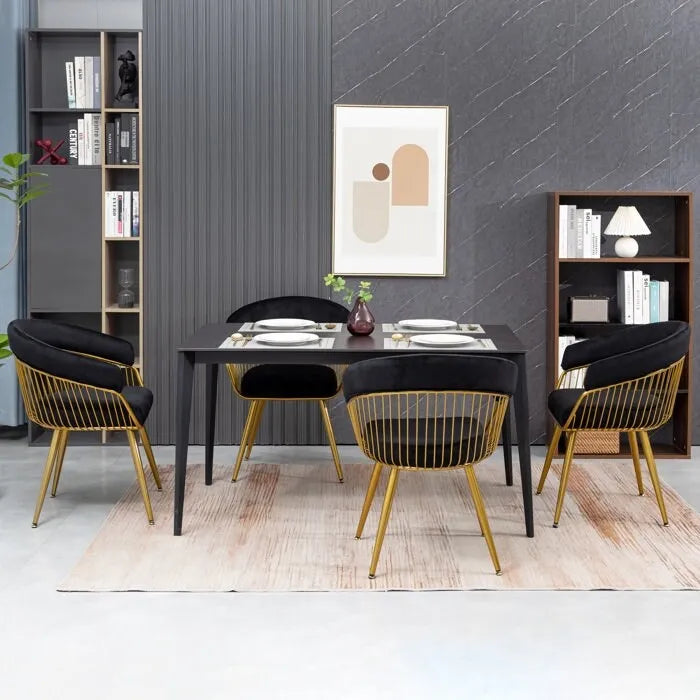 XINMICS Modern Dining Chair, Velvet Back Armchair for Living Room/Study, Set of 2/4/6