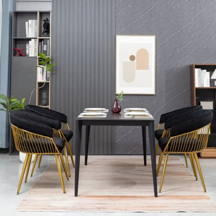 XINMICS Modern Dining Chair, Velvet Back Armchair for Living Room/Study, Set of 2/4/6