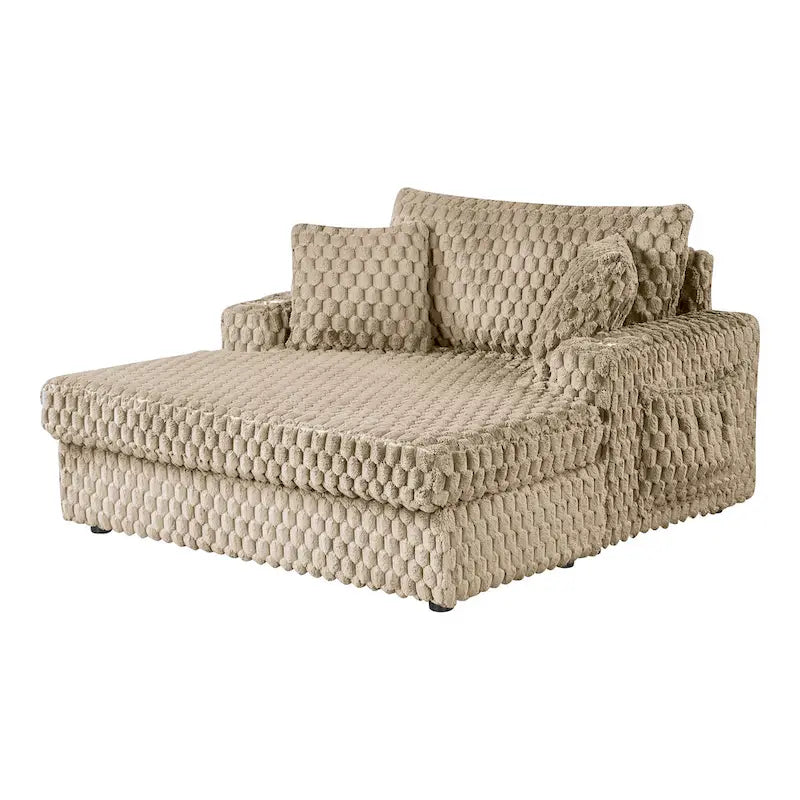 Furniture of America Lanturn Modern Soft Upholstered 2-Arm Oversized Chaise