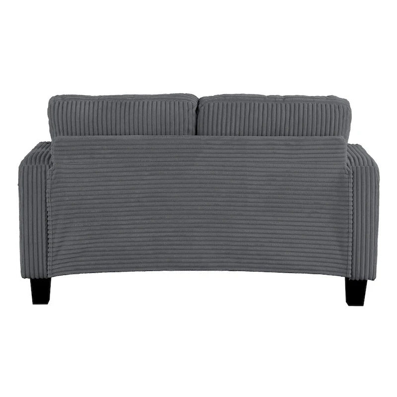 61 Contemporary Corduroy Loveseat Sofa with 2 Pillows and Cup Holder