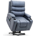 Oversized Power Lift Recliner Chair with Massage & Heat, PU Leather, USB Port, Cup Holders & Pockets