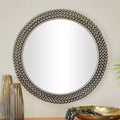 Metal Round with Beaded Detailing Wall Mirror - CosmoLiving by Cosmopolitan
