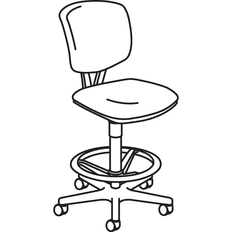 Tabouret d'atelier, Tissu noir