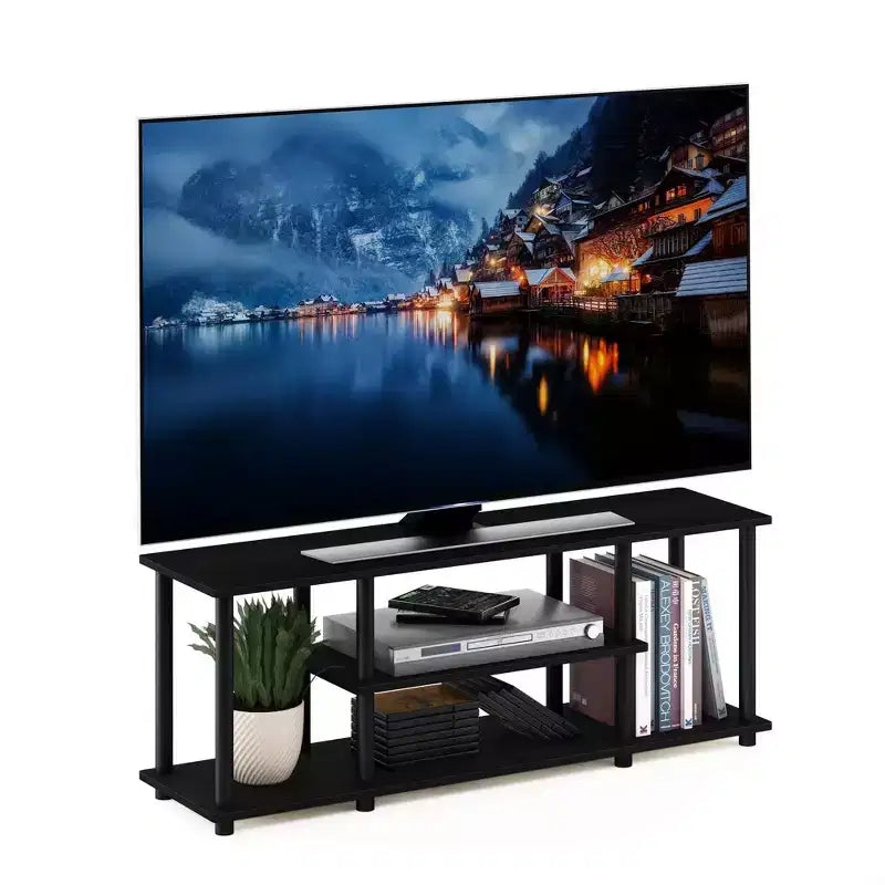 Meuble TV 3 niveaux sans outils pour téléviseurs jusqu'à 50 pouces Centre multimédia de divertissement
