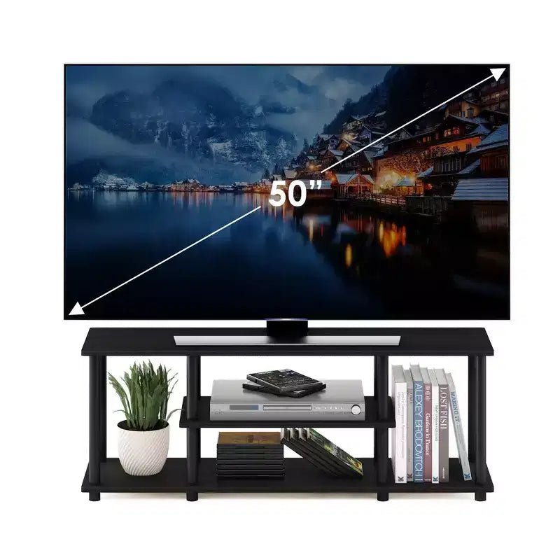 Meuble TV 3 niveaux sans outils pour téléviseurs jusqu'à 50 pouces Centre multimédia de divertissement