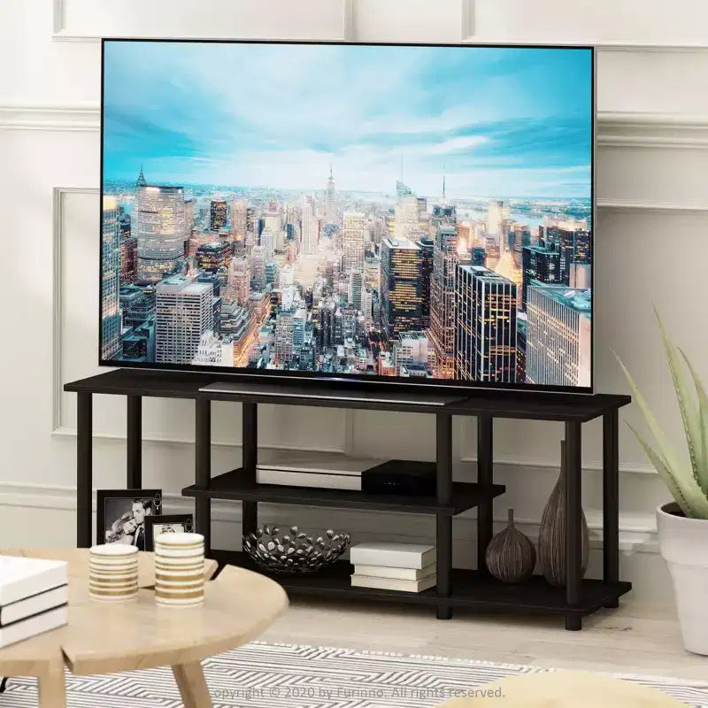 Meuble TV 3 niveaux sans outils pour téléviseurs jusqu'à 50 pouces Centre multimédia de divertissement