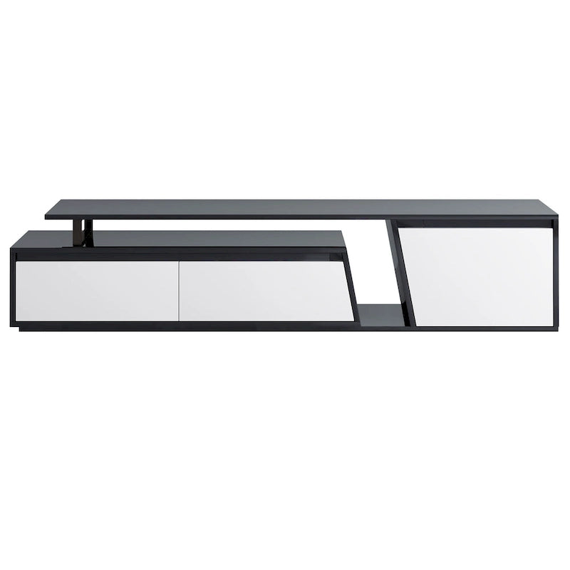 Modern Minimalist Rectangle Extendable 100 inch TV Stand with Two Drawers - 15.70 x 70.70 x 15.70