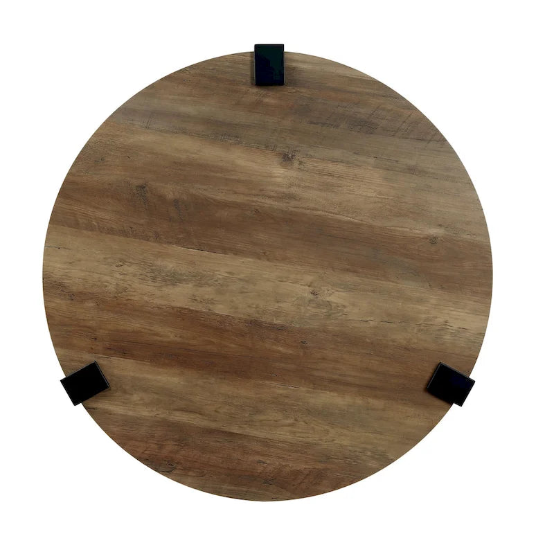Moril Transitional 41-inch Steel Round 3-Piece Coffee Table and Side Tables Set by Furniture of America