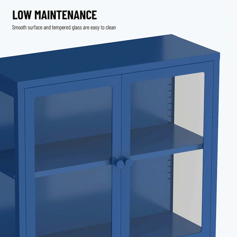 our Glass Door Storage Cabinet with Adjustable Shelves