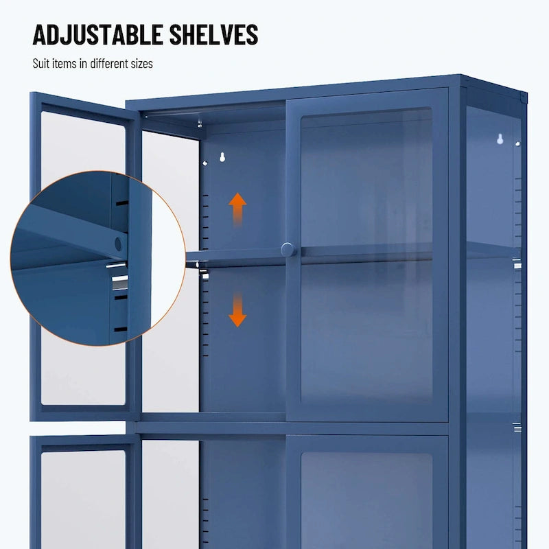 our Glass Door Storage Cabinet with Adjustable Shelves