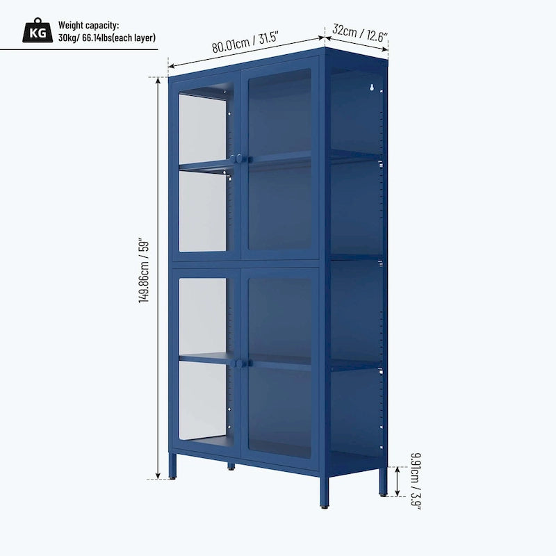 our Glass Door Storage Cabinet with Adjustable Shelves