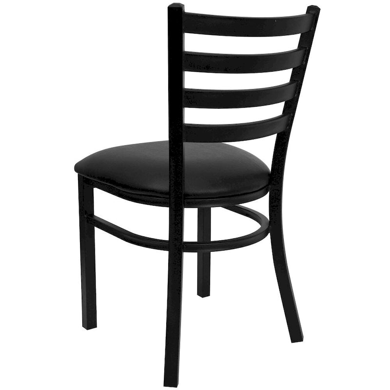 2 Pack Ladder Back Metal Restaurant Chair - 16.5W x 17D x 32.25H - 16.5W x 17D x 32.25H