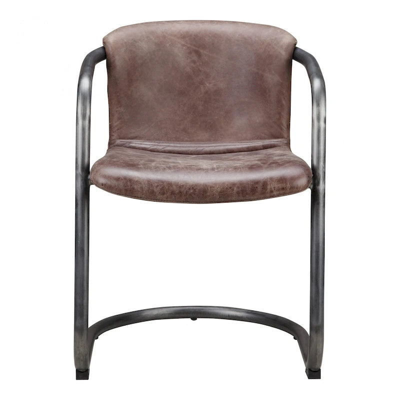Macari Frita Modern Leather Dining Chairs, Set of 2