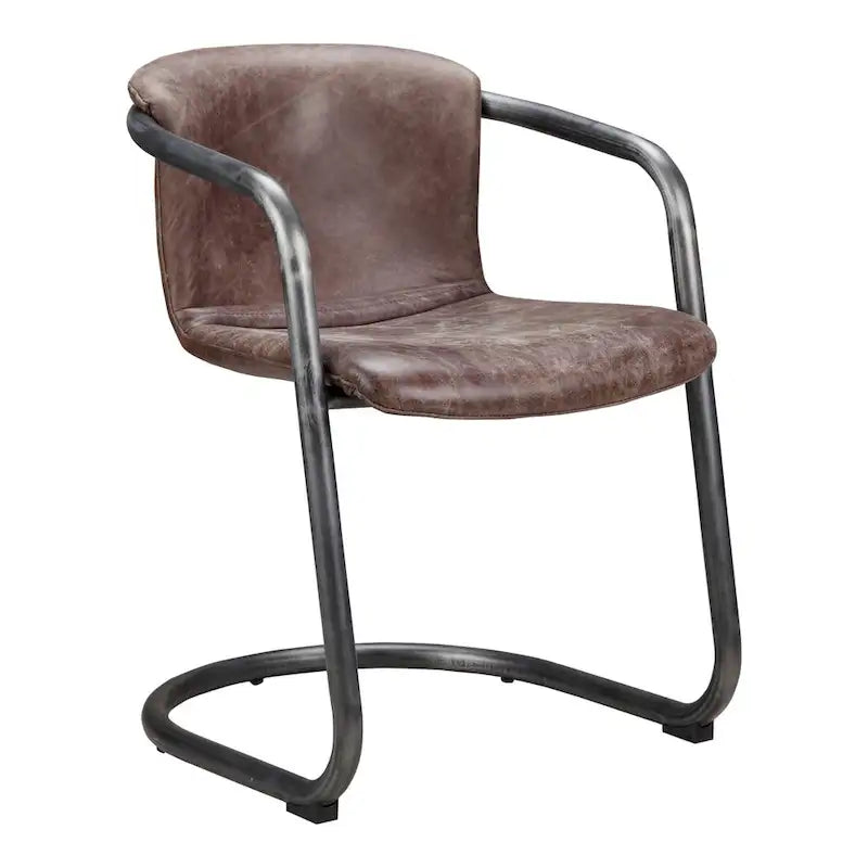 Macari Frita Modern Leather Dining Chairs, Set of 2