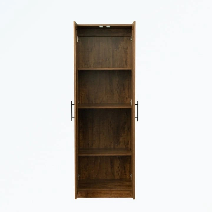 High wardrobe with 2 doors and 3 partitions