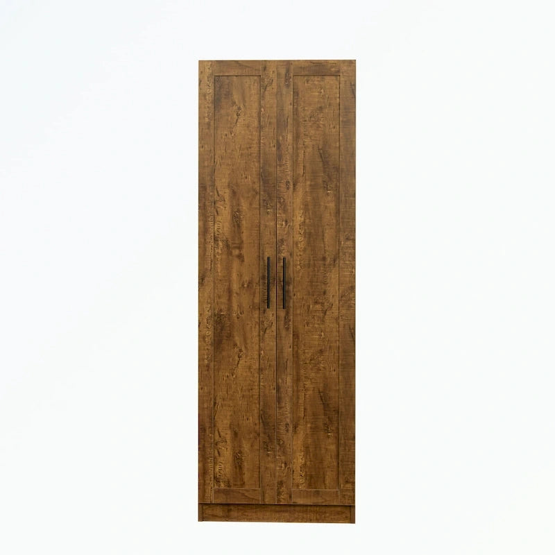 High wardrobe with 2 doors and 3 partitions
