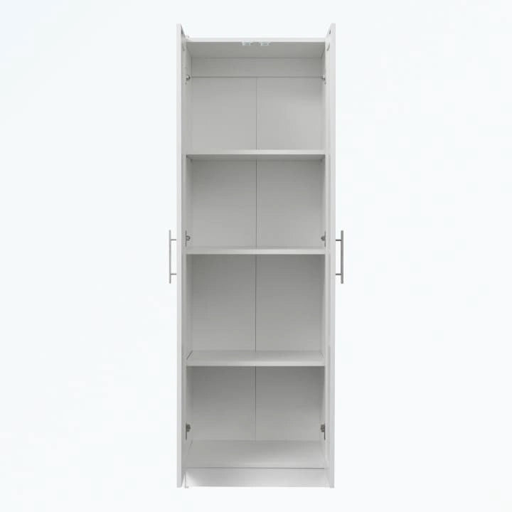 High wardrobe with 2 doors and 3 partitions