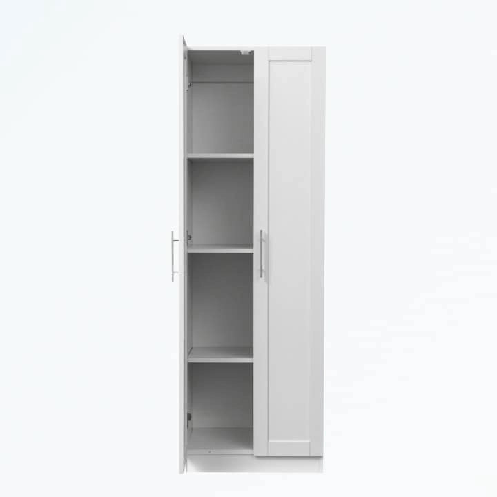 High wardrobe with 2 doors and 3 partitions