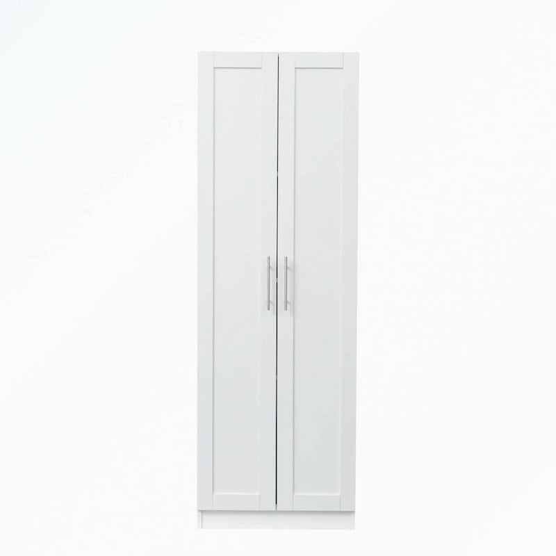 High wardrobe with 2 doors and 3 partitions