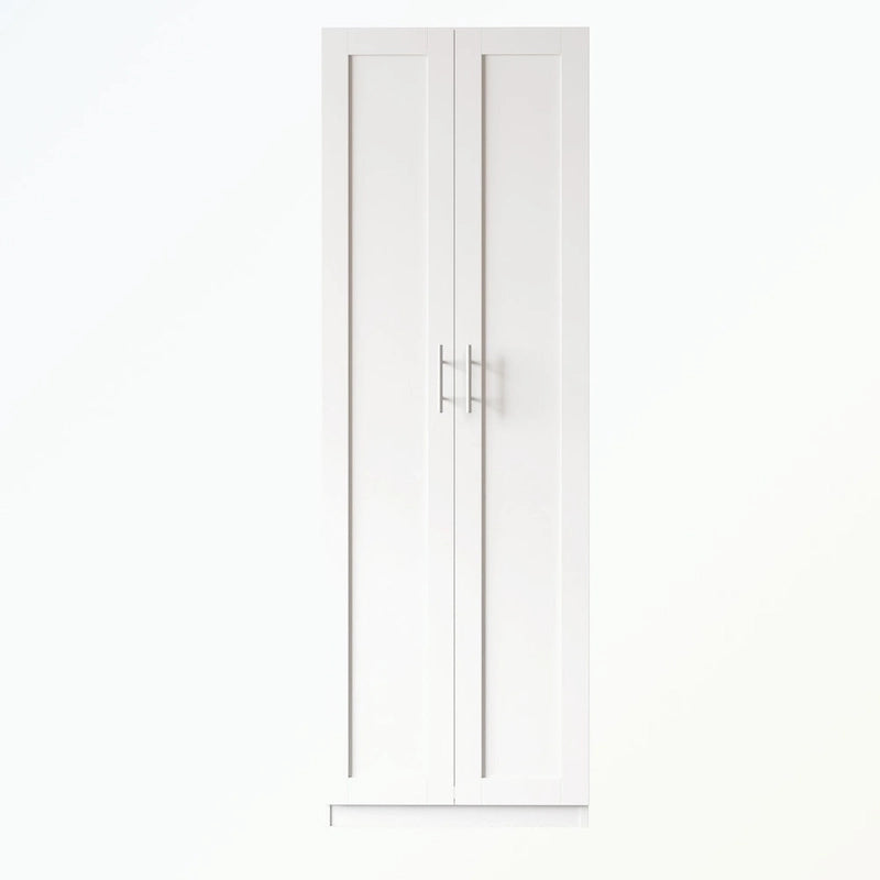 High wardrobe with 2 doors and 3 partitions