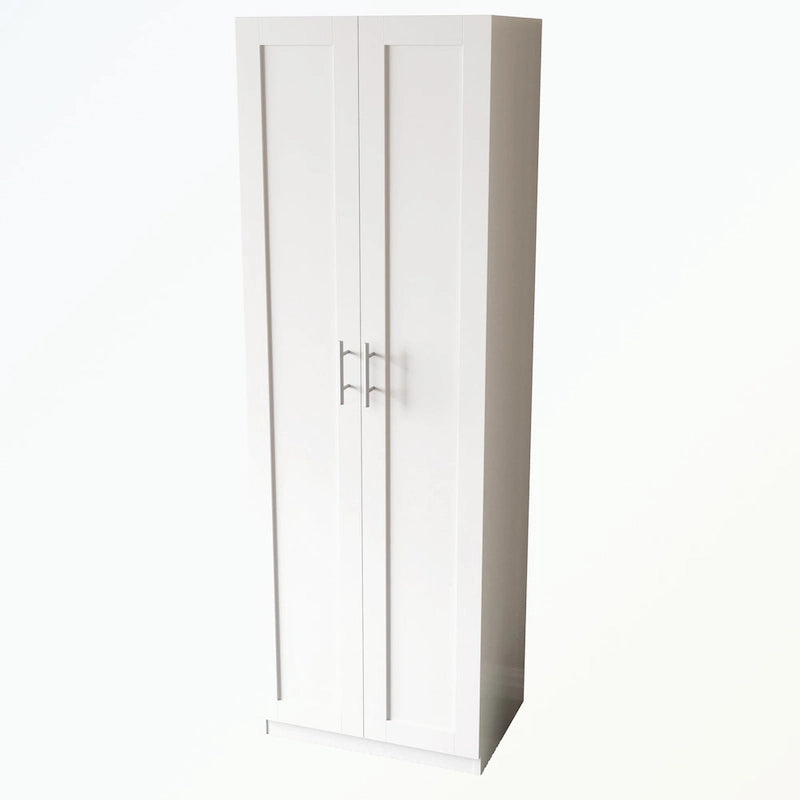 High wardrobe with 2 doors and 3 partitions