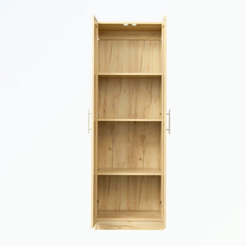 High wardrobe with 2 doors and 3 partitions