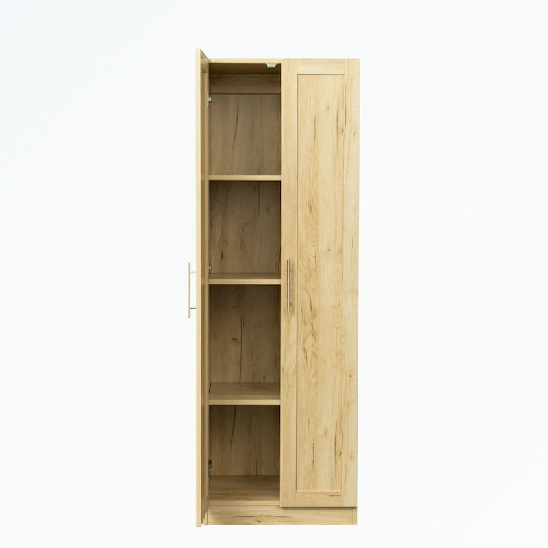 High wardrobe with 2 doors and 3 partitions