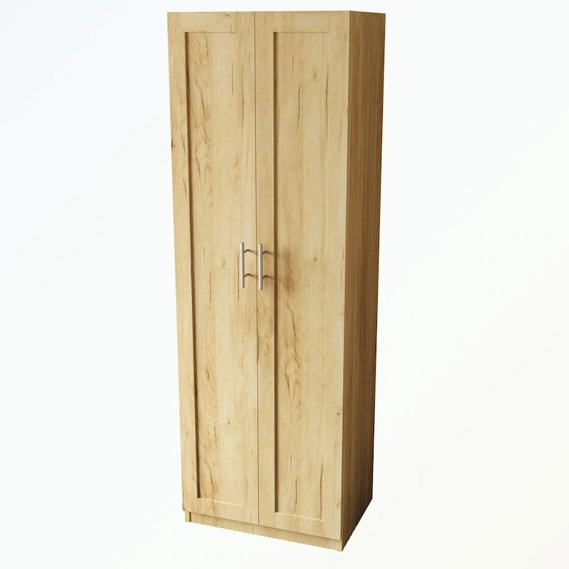 High wardrobe with 2 doors and 3 partitions
