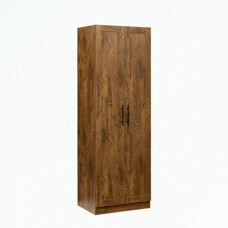High wardrobe with 2 doors and 3 partitions