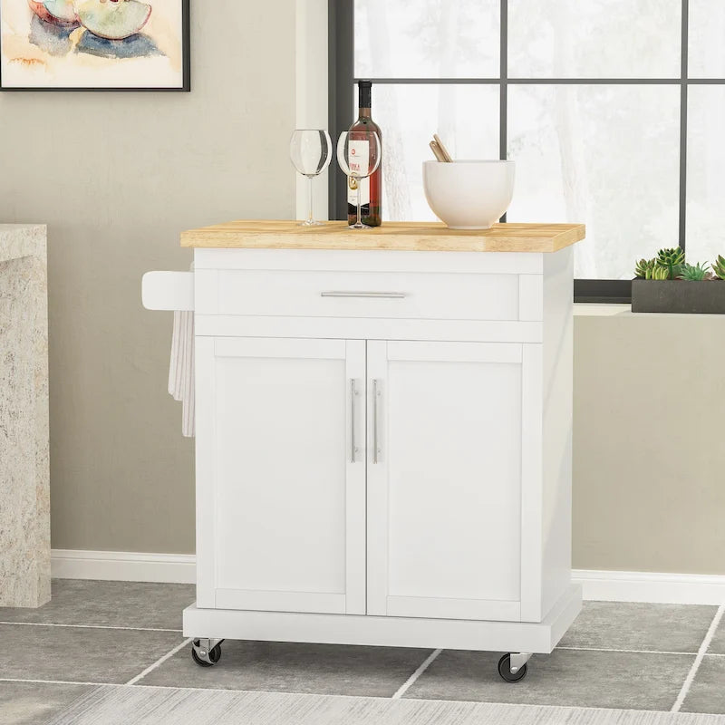 Batavia Indoor Kitchen Cart with Wheels by Christopher Knight Home