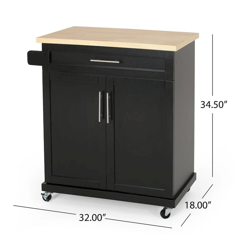 Batavia Indoor Kitchen Cart with Wheels by Christopher Knight Home