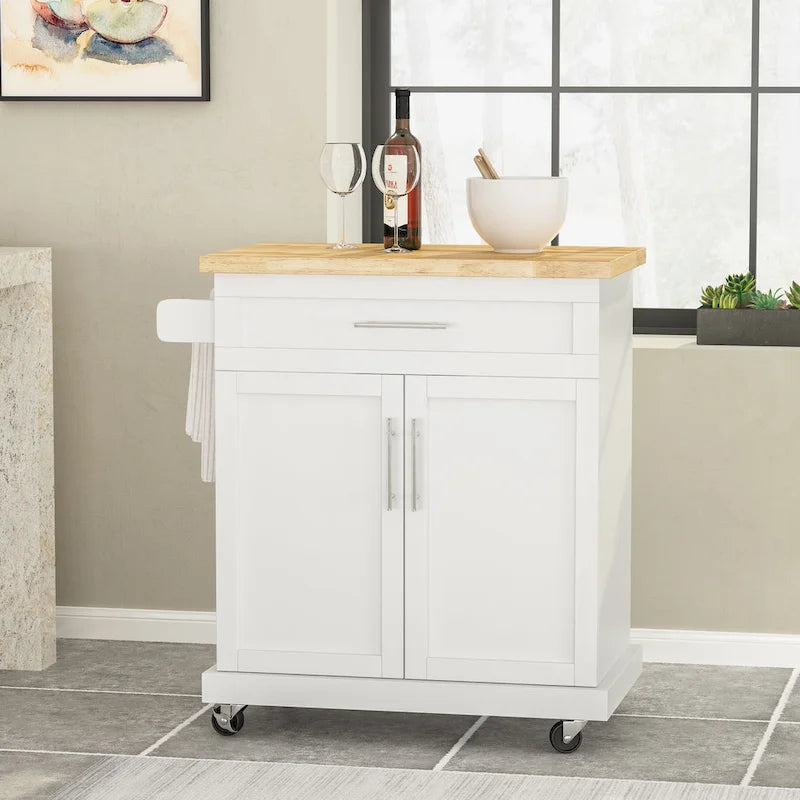Batavia Indoor Kitchen Cart with Wheels by Christopher Knight Home