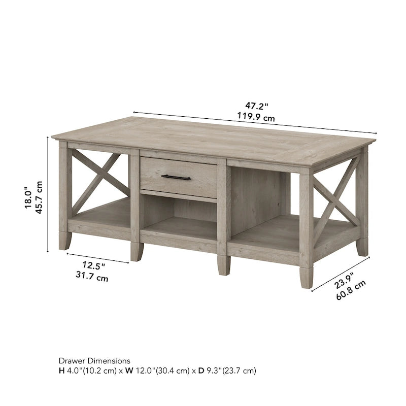 Key West Coffee Table with Storage by Bush Furniture