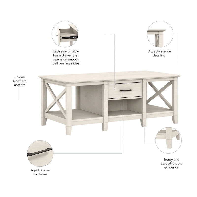 Key West Coffee Table with Storage by Bush Furniture