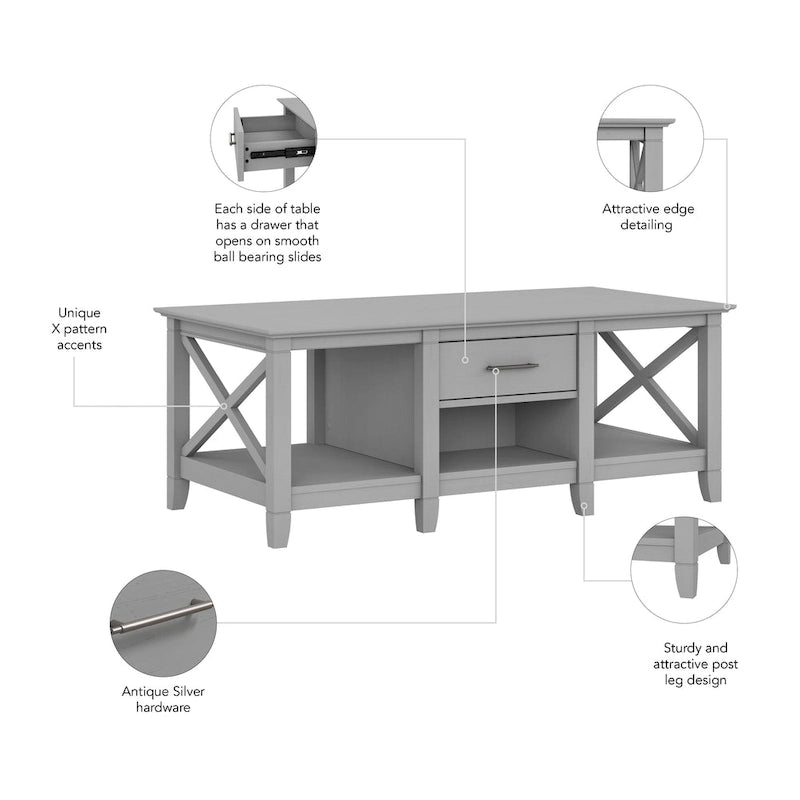 Key West Coffee Table with Storage by Bush Furniture