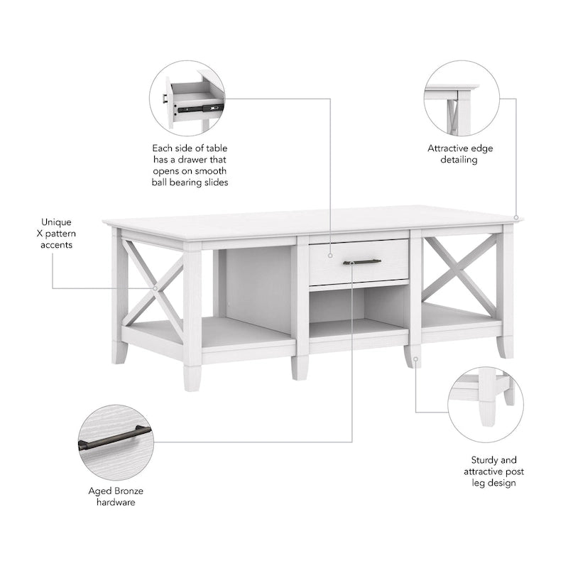 Key West Coffee Table with Storage by Bush Furniture