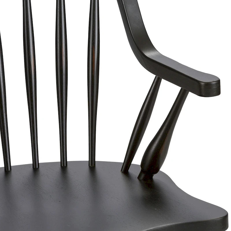 The Gray Barn Hearthstone Ridge Black Windsor Back Arm Chair