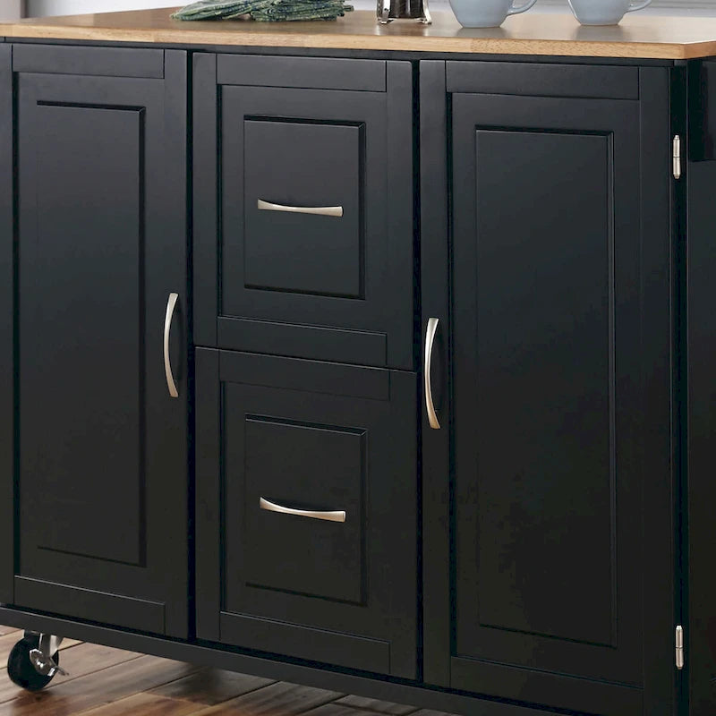 Homestyles Dolly Madison Black Wood Kitchen Cart - N/A