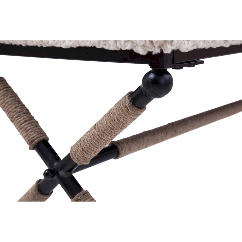 Martingale Ivory Upholstered Boucl Double Bench