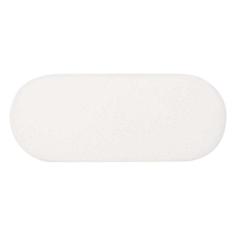 Halley White Oblong Sherpa Ottoman