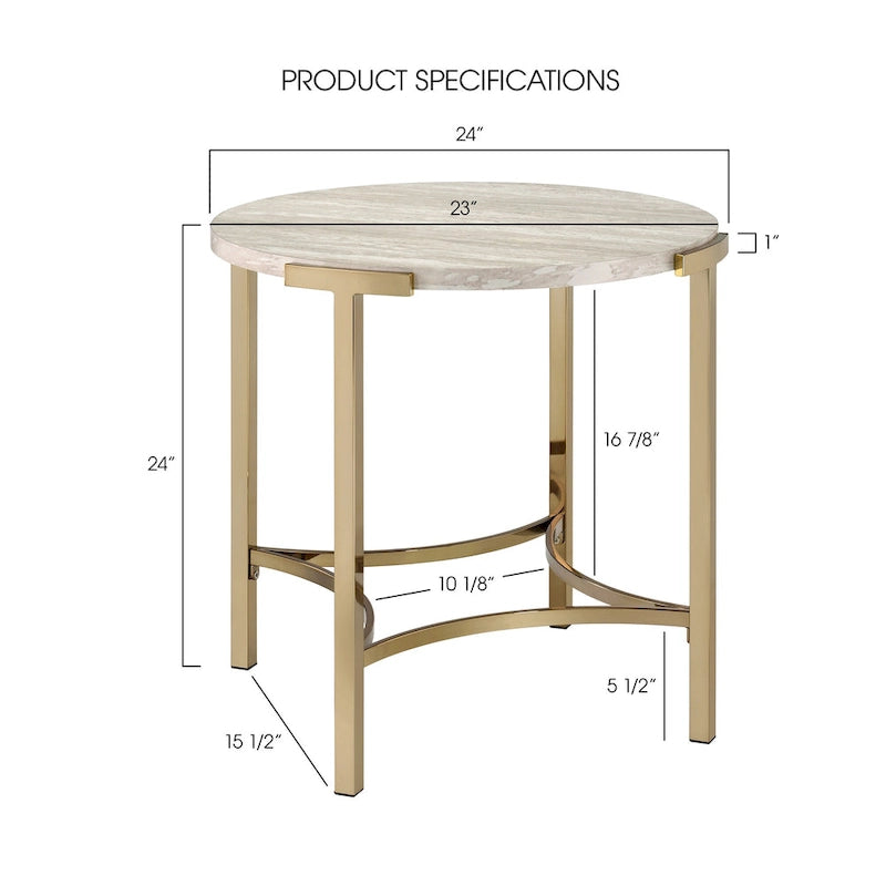 Brickelle Glam 24-inch Faux Marble End Table by Furniture of America